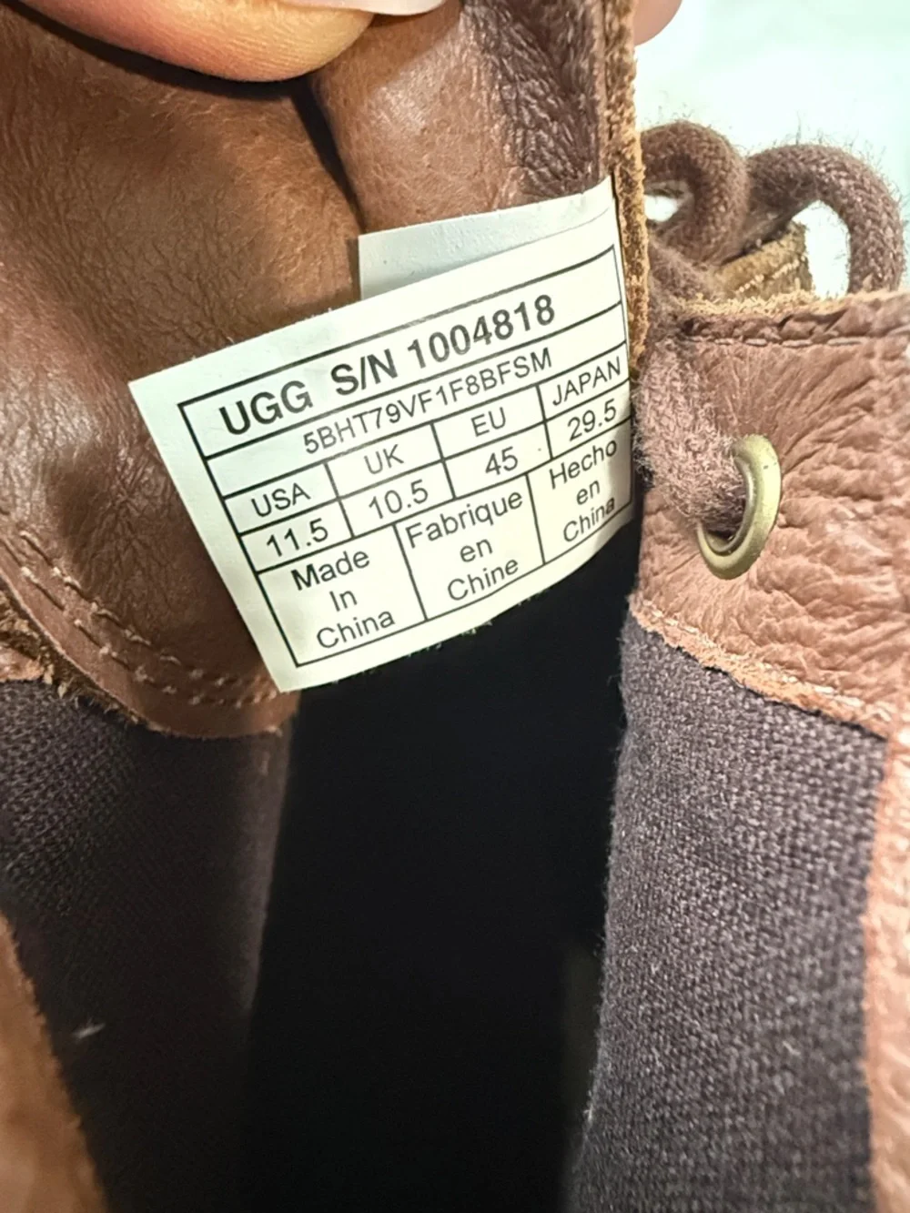 UGG Men's Tan Suede Lace-Up Moc Toe Boots